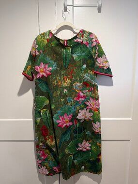 Lotus Caftan, Floral, Vintage, Size L